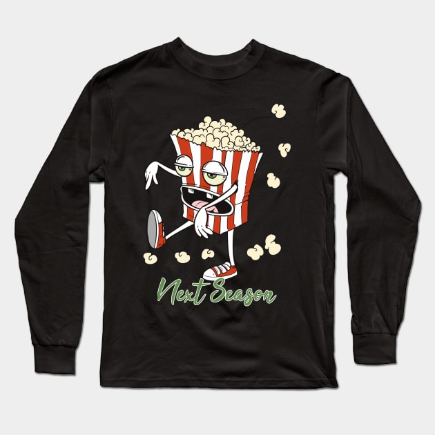 Zombie Popcorn Season Junkie Long Sleeve T-Shirt by BEEtheTEE